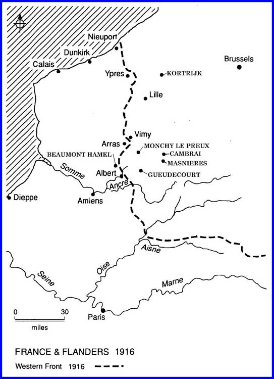 Map of the Western Front