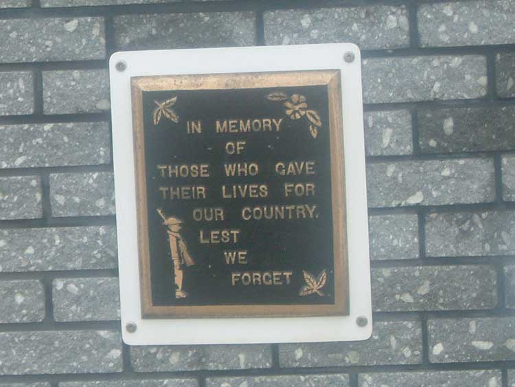 Centerville-Trinity-Wareham War Monument plaque