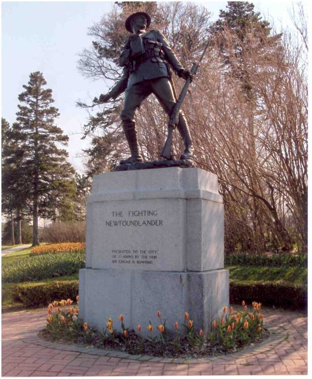 The fighting Newfoundlander memorial in Bowering Park, St. John's, Newfoundland - Le Mmorial du Terre-neuvien combattant  Bowering Park, st. Johns, Terre-Neuve